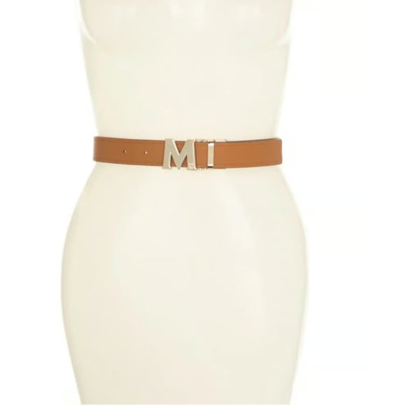 MCM Claus Matte M Visetos Pink Reversible Buckle Belt Shiny Gold One Size - Picture 5 of 5